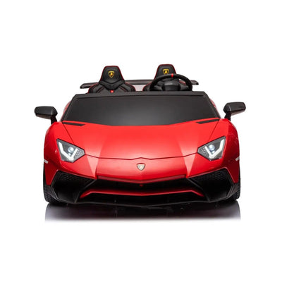 Red 24V Lamborghini Aventador 2-Seater Kids Ride-On Car with Advanced Brushless Motor and Differential – Realistic Design, High-Speed Fun, and Luxury Style.