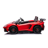 Red 24V Lamborghini Aventador 2-Seater Kids Ride-On Car with Advanced Brushless Motor and Differential – Realistic Design, High-Speed Fun, and Luxury Style.