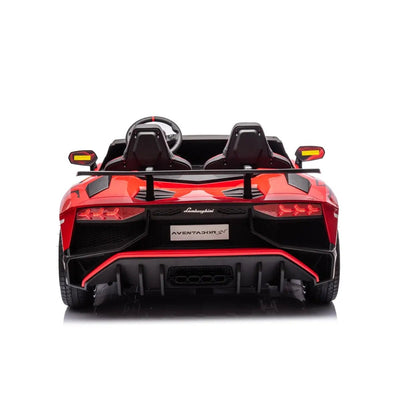 Red 24V Lamborghini Aventador 2-Seater Kids Ride-On Car with Advanced Brushless Motor and Differential – Realistic Design, High-Speed Fun, and Luxury Style.