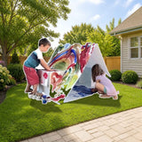 HAUS The Modern Playhouse styled in a sunny backyard, shown finish
