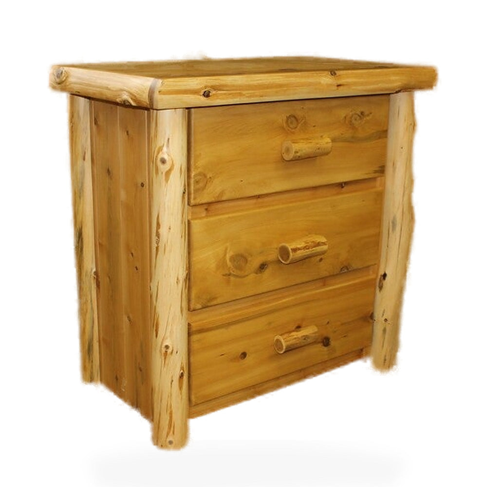 Alpine Hand Peeled Cedar Log 3 Drawer Chest