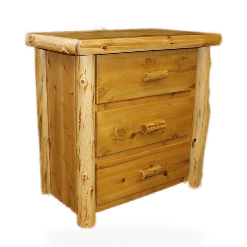 Alpine Hand Peeled Cedar Log 3 Drawer Chest