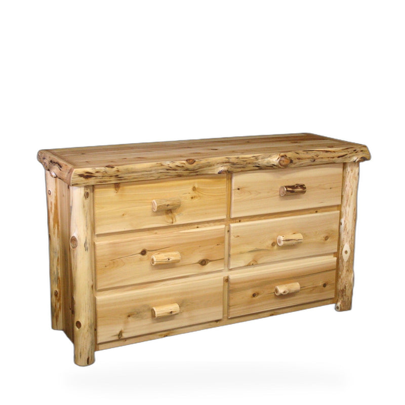 Alpine Hand Peeled Cedar Log 6 Drawer Dresser