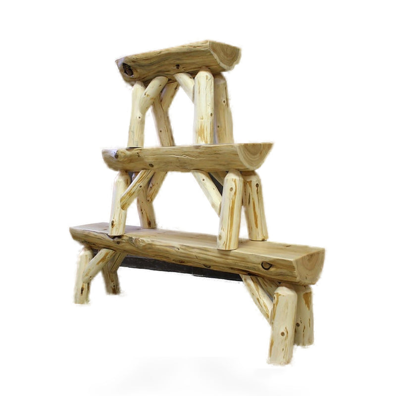Cedar Hand Peeled Half Log Benches