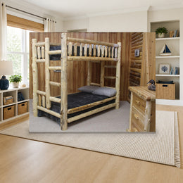 Cedar Hand-Peeled Log Bunk Bed (Multiple Sizes)