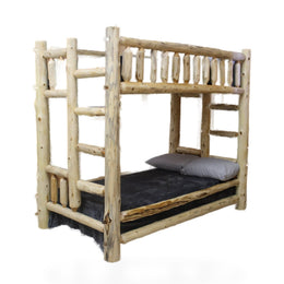 Cedar Hand-Peeled Log Bunk Bed (Multiple Sizes)