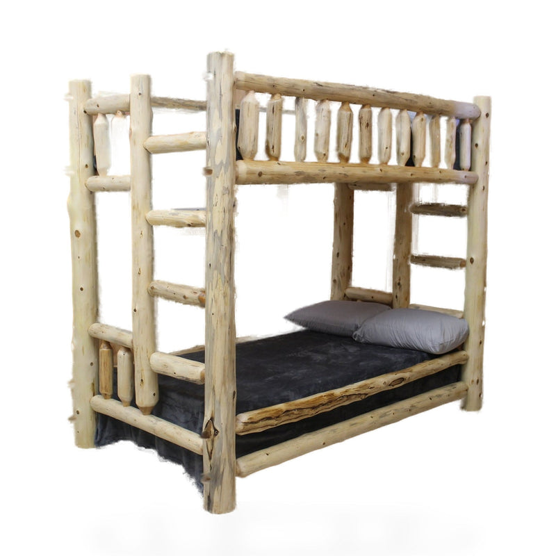Cedar Hand-Peeled Log Bunk Bed (Multiple Sizes)