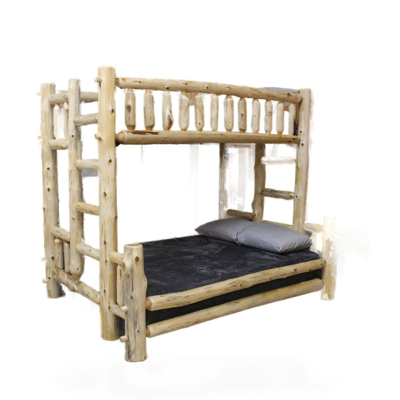 Cedar Hand-Peeled Log Bunk Bed (Twin/Full)