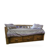 Hidden Lake Cedar Hand Peeled Log Day Bed log kids bed in Cedar