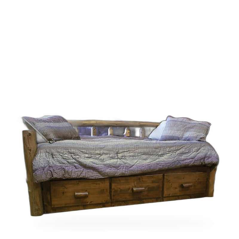Cedar Hand Peeled Log Day Bed