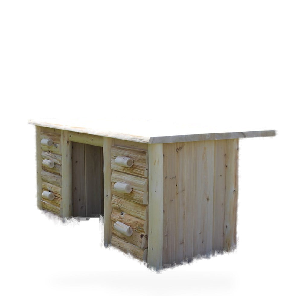 Cedar Hand Peeled Log Executive Desk