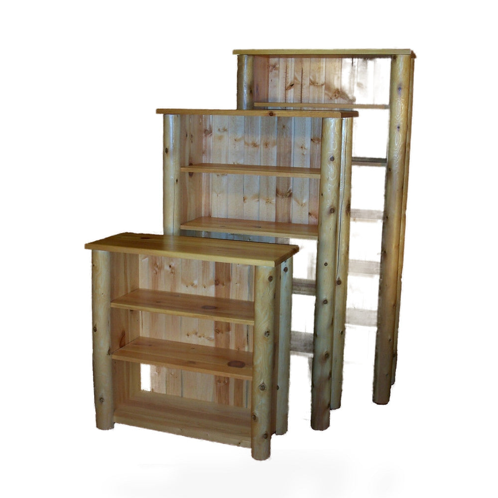 Cedar Log Bookcases with Adjustable Shelves