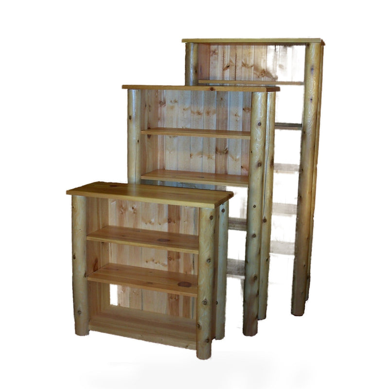 Cedar Log Bookcases with Adjustable Shelves