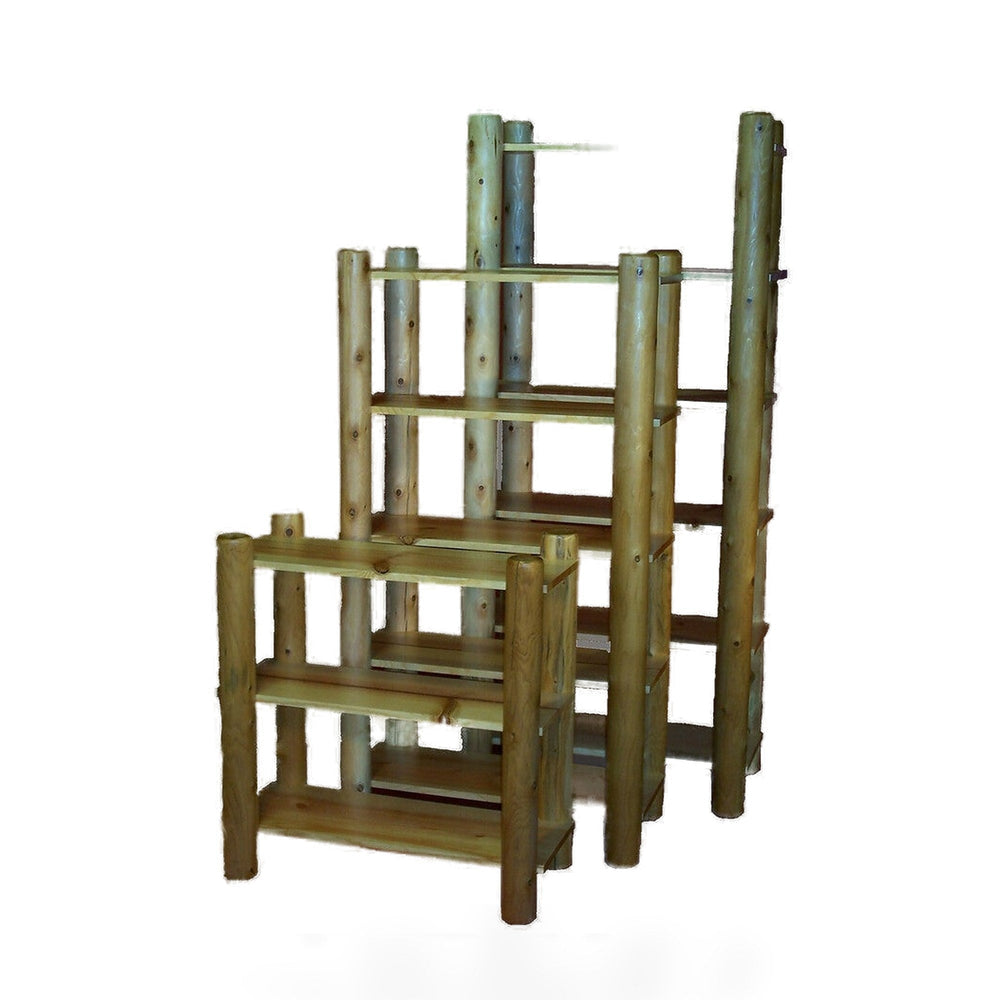 Cedar Log Open Bookcases