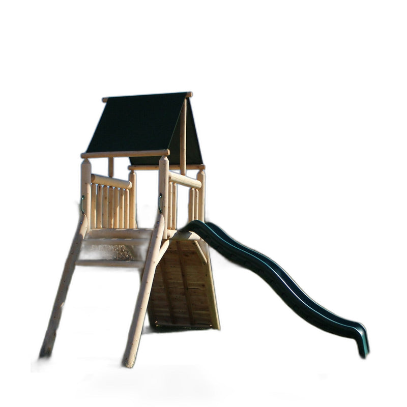 Cedar Peak Log Playground Tower With Slide