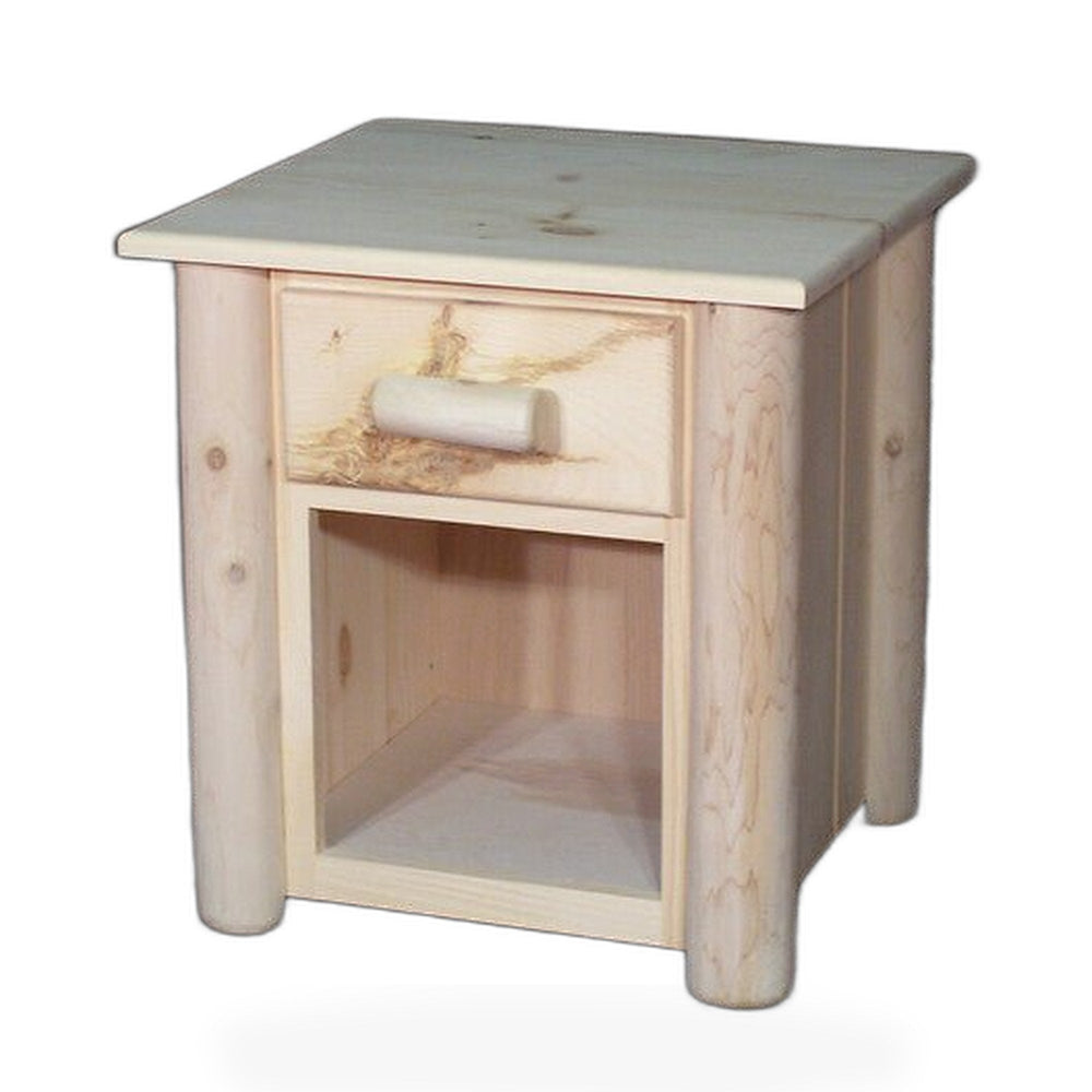 Frontier 1 Drawer Open Bottom Cedar Log Night Stand