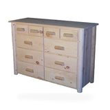 Hidden Lake Frontier Cedar Log 10 Drawer Dresser storage log kids bed in Cedar