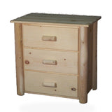 Hidden Lake Frontier Cedar Log 3 Drawer Chest storage log kids bed in Unfinished finish