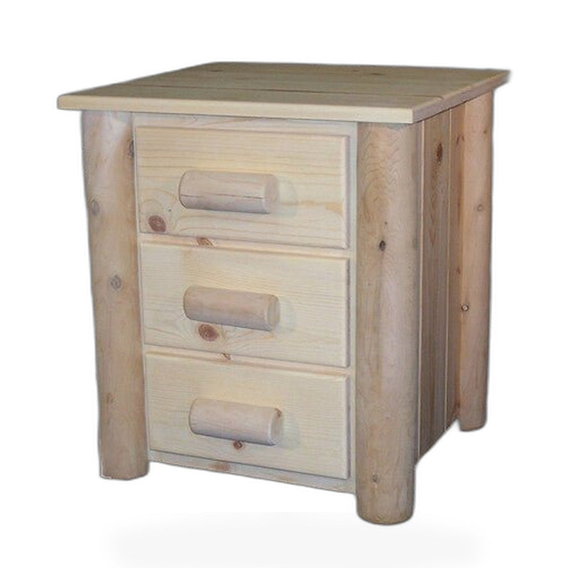 Frontier Cedar Log 3 Drawer Night Stand