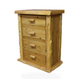 Hidden Lake Grizzly Ridge Hand Peeled Log 4 Drawer Chest storage log kids bed in Unfinished finish
