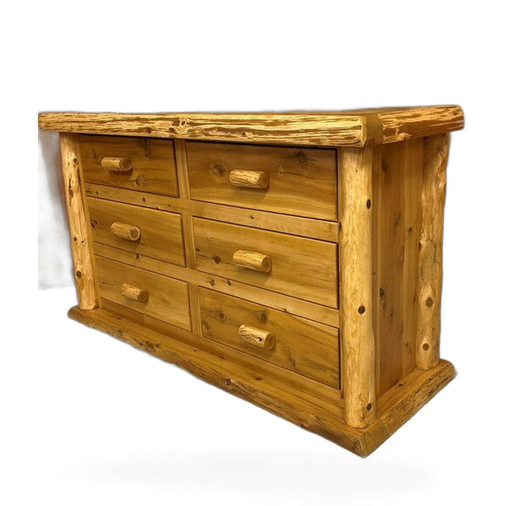 Grizzly Ridge Hand-Peeled Log 6 Drawer Dresser