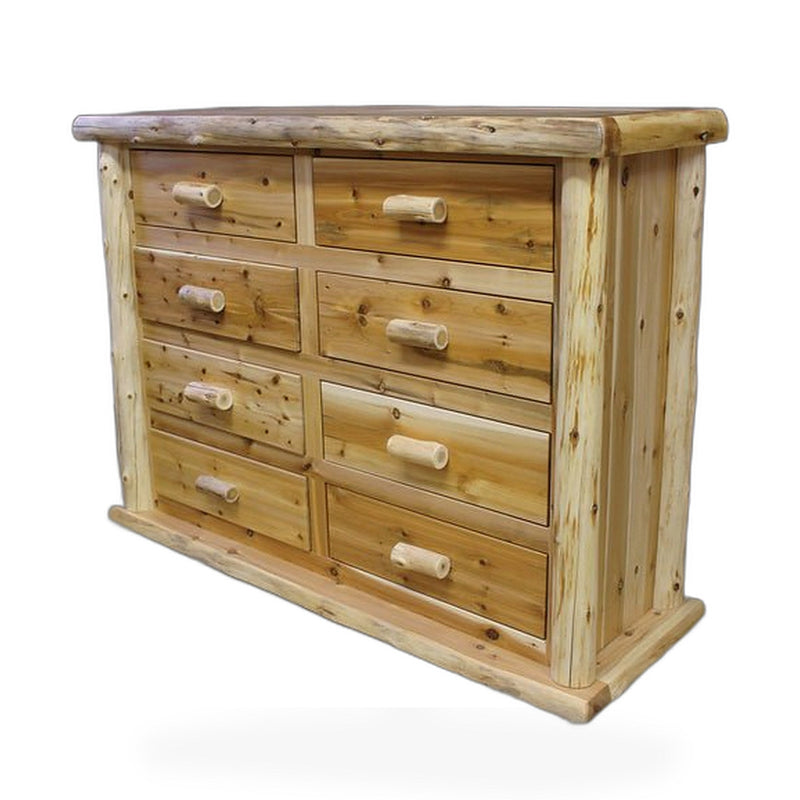 Grizzly Ridge Hand Peeled Log 8 Drawer Dresser