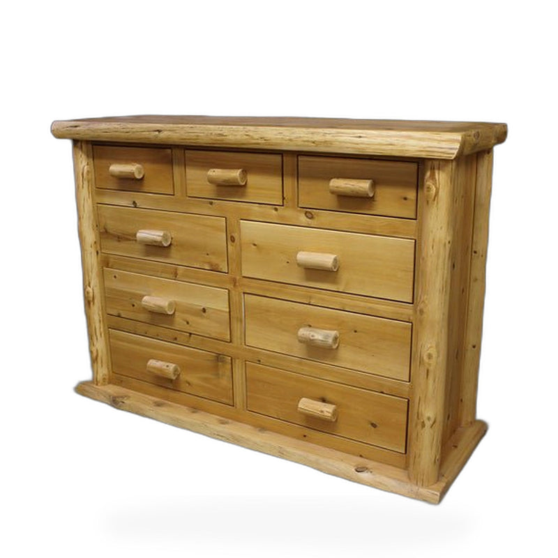 Grizzly Ridge Hand Peeled Log 9 Drawer Dresser