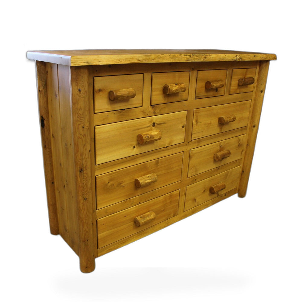 Hand Hewn Cedar Log 10 Drawer Dresser