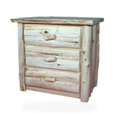 Hidden Lake Hand Peeled Cedar Log 3 Drawer Chest storage log kids bed in Unfinished finish