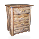 Hidden Lake Hand Peeled Cedar Log 4 Drawer Chest storage log kids bed in Unfinished finish