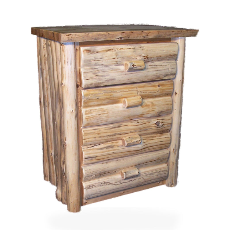 Hand Peeled Cedar Log 4 Drawer Chest