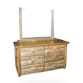 Hand Peeled Cedar Log 6 Drawer Dresser