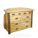 Hidden Lake Hickory & Hand Peeled Cedar Log 10 Drawer Dresser storage log kids bed in Cedar