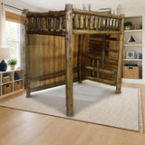 Hidden Lake Cedar Hand Peeled Loft Bed styled in a kids' bedroom, loft