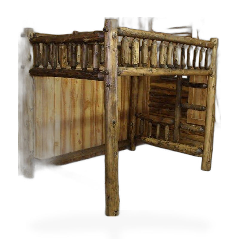 Cedar Hand Peeled Loft Bed