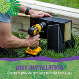 DIY swing set brackets set for backyard playground construction – heavy-duty steel brackets for building custom wooden swing sets
