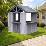 Jack & June Jack & June Playhouse styled in a sunny backyard, shown finish