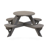Jack & June Kids Circular Cedar Picnic Table kids outdoor playset in Cedar