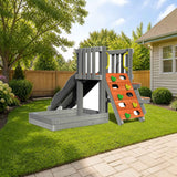 Jack & June Mini Playset styled in a sunny backyard, shown finish