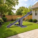 Jack & June Seesaw styled in a sunny backyard, shown finish