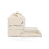 Naturepedic Organic Kids Sheets & Pillowcases twin set - 38" x 75" sheets & pillowcases in Natural and White