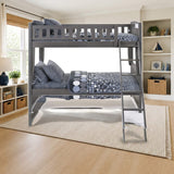 Night & Day Cinnamon Twin/Twin Bunk Bed styled in a kids' bedroom, twin over twin