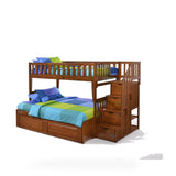 Night & Day Peppermint Bunk Bed (Twin/Twin or Twin/Full) twin over twin twin over full stairs storage bunk bed in shown finish