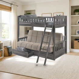 Cinnamon Twin Futon Bunk Bed