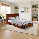 Night & Day Clover Queen Murphy Cabinet Bed with Mattress styled in a bright kids' bedroom, Cherry finish