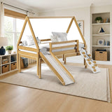 P'Kolino Casita House Play Bed - Twin styled in a bright kids' bedroom, loft