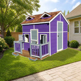 Playhouse Factory Little Cedar Cottage (6ft x 8ft) styled in a sunny backyard, Cedar