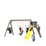 Playmor Summer’s Cove Swing Set slide kids swing set in Green finish