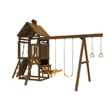 PlayStar Arcadia KT 8215 Wooden Adventure Swing Set yard footprint view 5