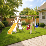 Playstar Mesa Silver Backyard Swing Set | 9 Activities styled in a sunny backyard, Silver